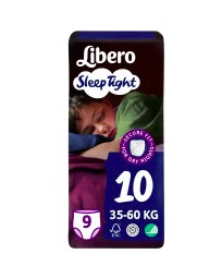 Libero SleepTight дитячі підгузники-трусики 10 (35-60кг) 9шт